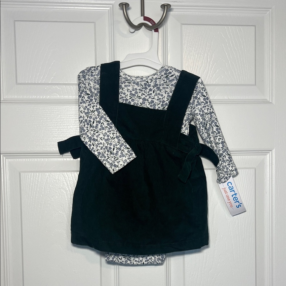Carter's Navy and White Floral Dress Set